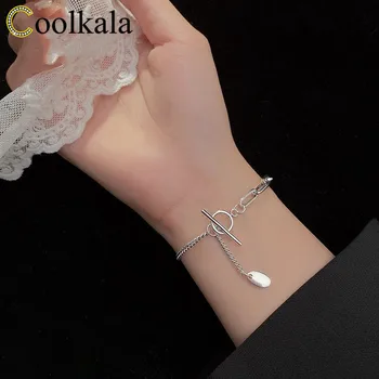 

Coolkala silver interlocking women's geometric otbuckle old bracelet