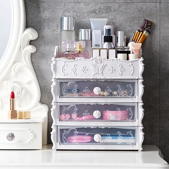 

Transparent Makeup Organizer Cosmetic Storage Box Drawer Desktop Organizer Jewelry Storage Bins Lipstick Beauty Box Dropshipping
