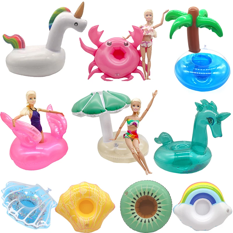 

Handmade for Barbie Accessories Set Swimming Pool Doll Accessories Summer Swim Party Fashion for Children Girls Beach Lifebuoy
