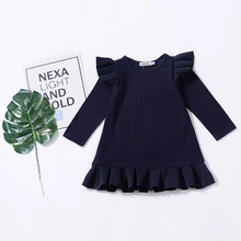 4 цвета, весенне-осеннее детское платье с длинными рукавами для маленьких девочек, платья для малышей милая детская одежда, Vestido От 1 до 5 лет