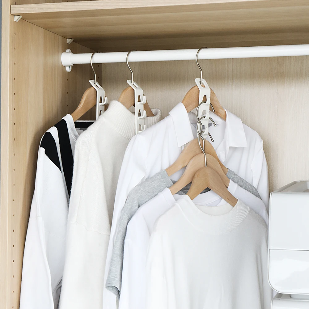 

4pcs Closet Hanger Hook Organizer Space Saving Magic Multi-Port Baby Clothes Drying Rack Storage Rack Holder Plastic Coat Hanger