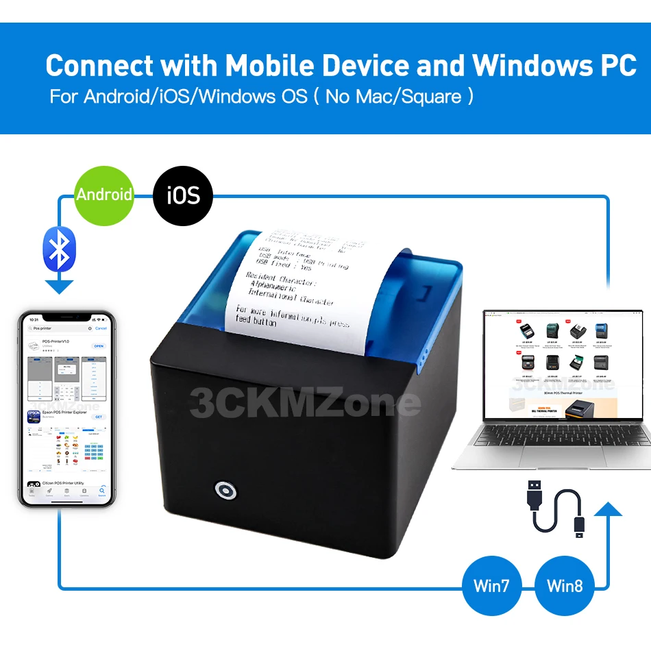 Портативный Pos термальный принтер 58 мм GZM5808 с поддержкой Bluetooth 4 0 мм|Принтеры| |