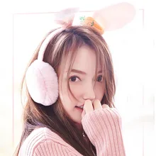 Новые наушники для женщин с имитацией кроличьего меха женские модные зимние теплые плюшевые наушники с ушками милые наушники на уши