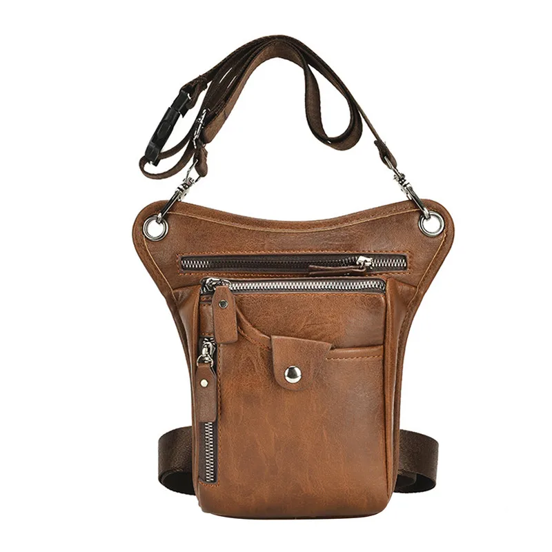 Waist Pack Vintage PU Leather Waist Pack Drop Leg Bag For Men Women Belt Hip Bag Multifunction Motorcycle Bicycle Outdoor Hiking Camping