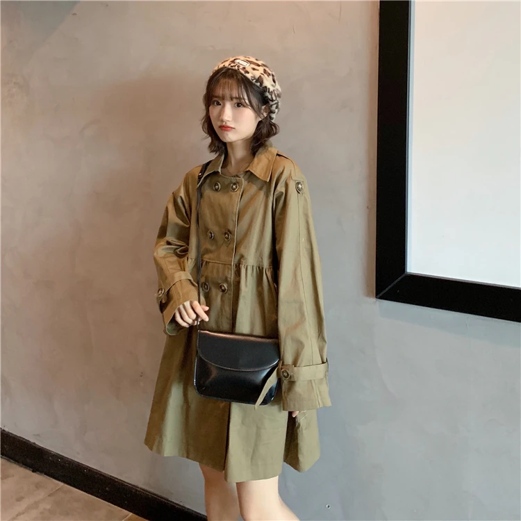 Control 75 [Photo Shoot+ Quality Inspection+ Net Price] 0702 Winter Versatile Loose-Fit GIRL'S Shirt Double Breasted Trench Co