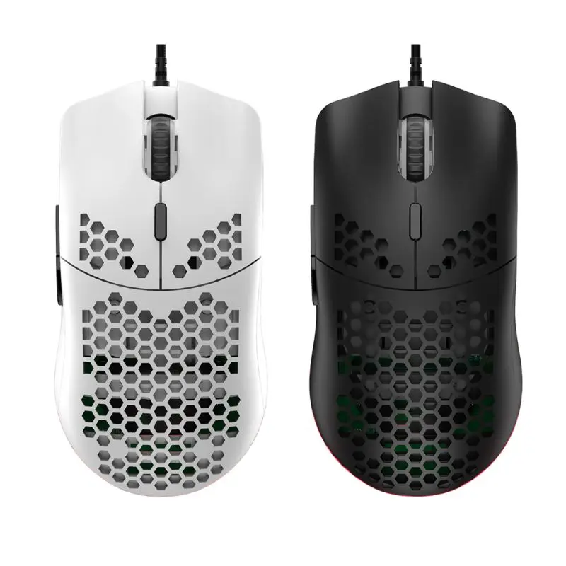 

M6 Hollow Honeycomb Pattern Game Mouse Lightweight RGB Wired Gaming Mice 12000DPI for Game Lovers