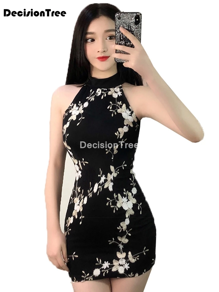 2021 китайское платье вечернее cheongsam современное без рукавов qipao цветочный принт