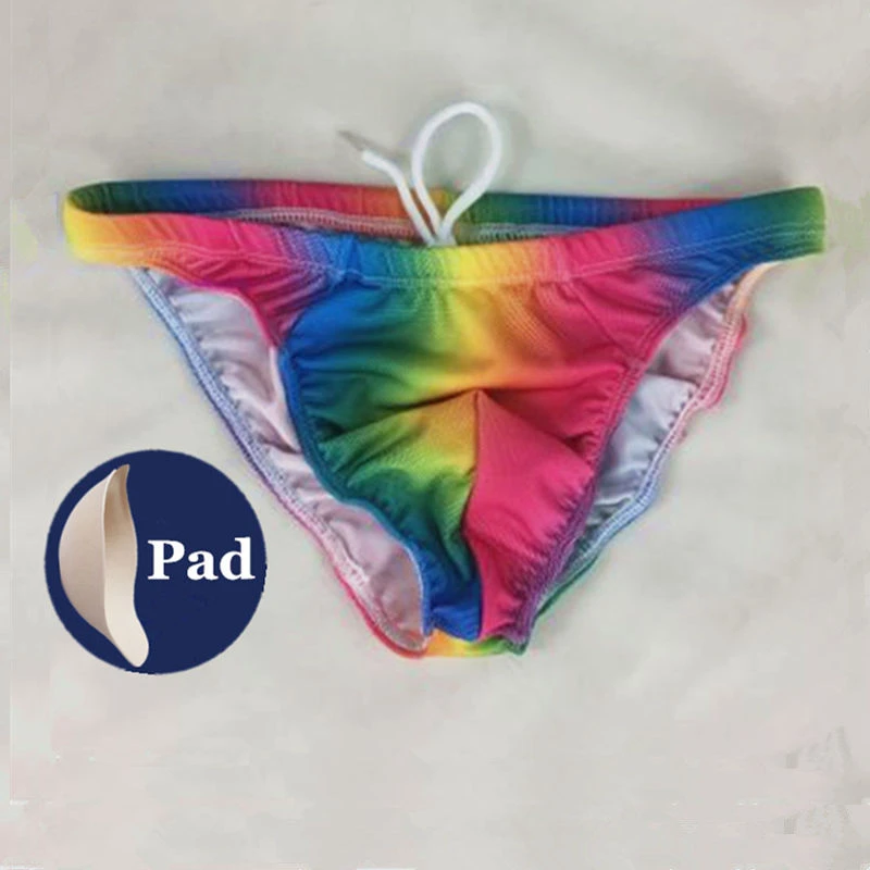 rainbow swimming trunks