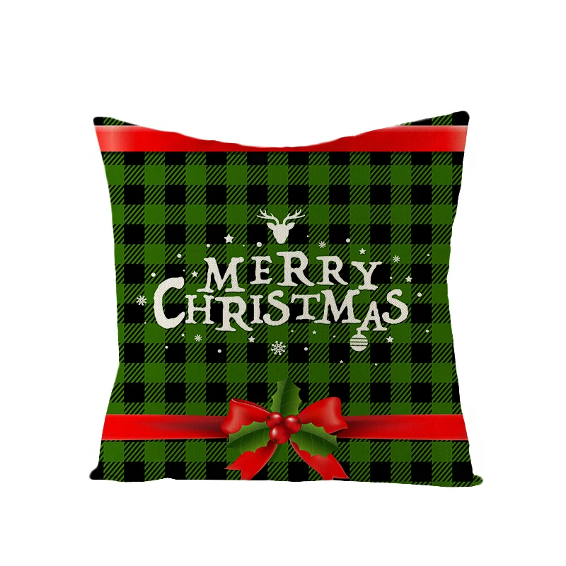 YIANSHU 45*45 см рождественские льняные Чехлы для подушек красный геометрический плед Чехол для подушки для домашнего стула дивана украшения квадратный чехол для подушки s - Цвет: Christmas 6