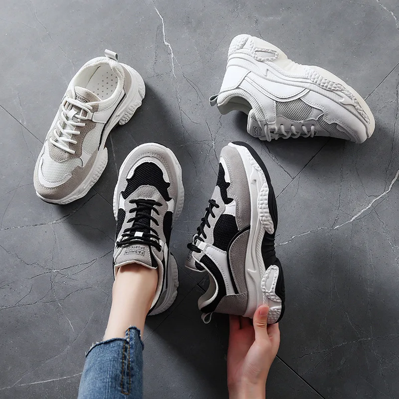 

Dad Shoes Women's 2019 Autumn New Style Online Celebrity Casual Sports Shoes Thick Bottomed Mesh Breathable Korean-style Versati