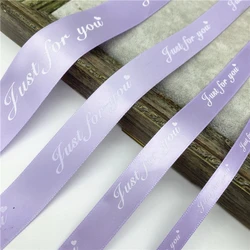 5 - Yard Printed Polyester Ribbon for Romantic Gift Wrapping and Wedding Decoration (Purple)