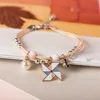 Cute Metal Drip Glaze Pendant Bracelet Hand-Wowen Gift Bracelets Bangles For women Girl Children Wholesale #XN030 ► Photo 3/6