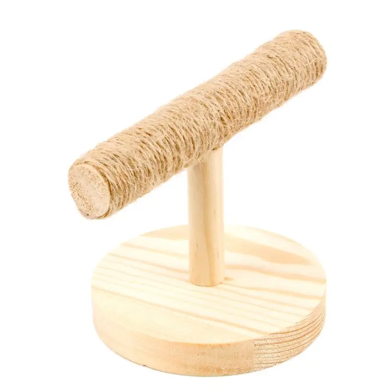 Parrot Wooden Tabletop Perch Bird Stand Training Exercise Sisal Claw Feet Grinding Bird Chew Retailsale