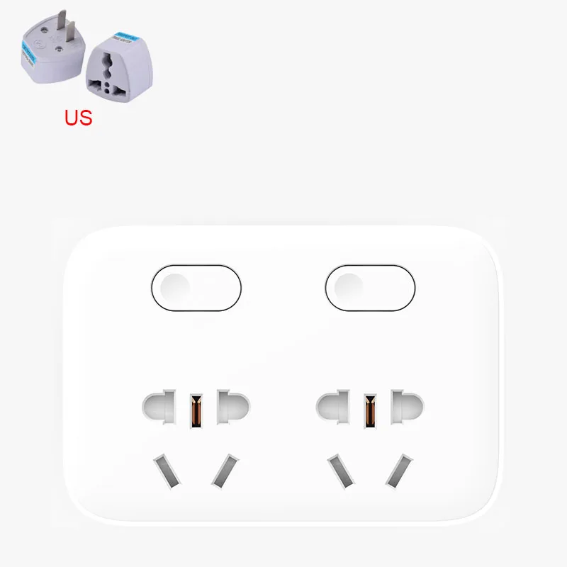 US Plug Xiaomi power Strip 2 розетки 2 отдельных выключателя для домашнего офиса 5 в 2A Быстрый конвертер портативный штекер AU US EU UK - Цвет: US Plug