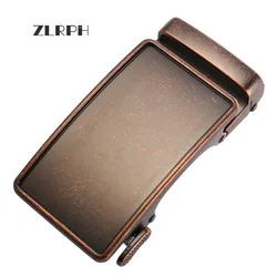 Zlrph cabeça de cinto masculina genuína, fivela de cinto, cabeça de cinto de lazer acessórios de negócios fivela automática de bronze