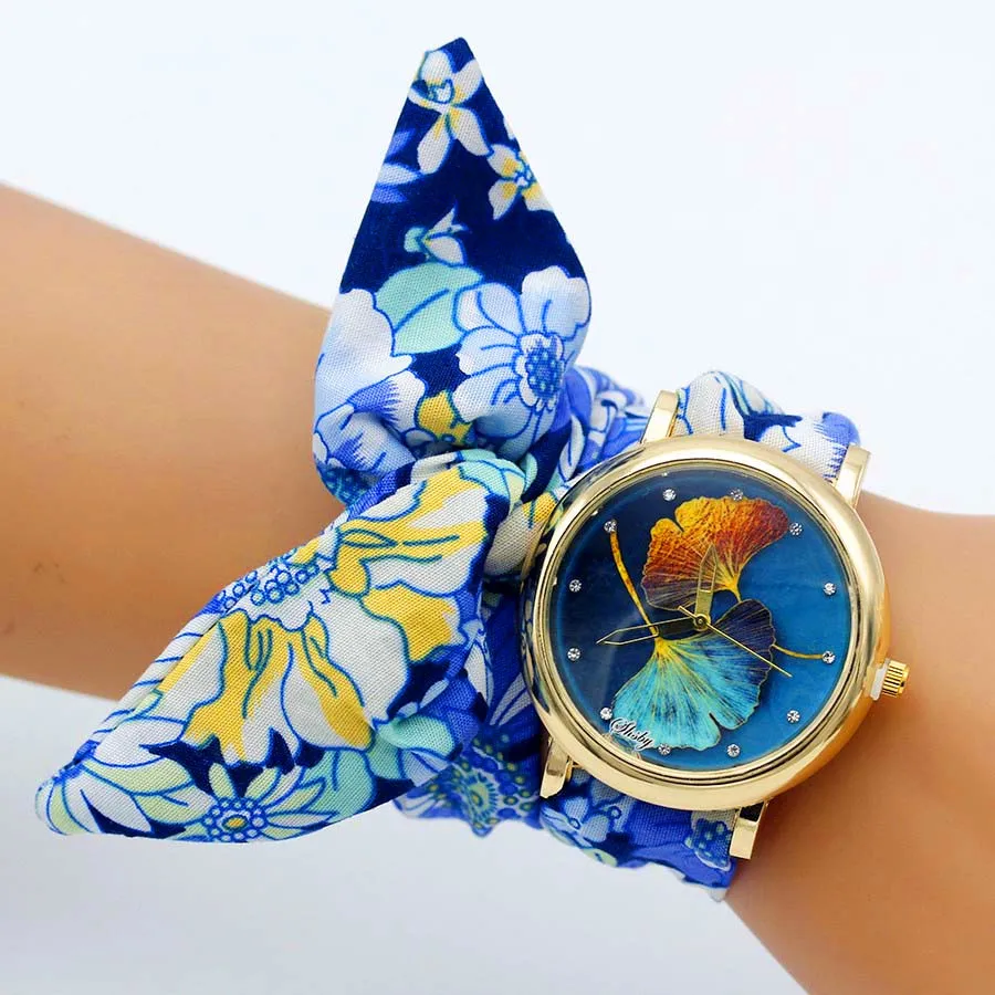 Ladies Butterfly Cloth Wristwatch women watches Women Dress Watch Fabric Watch Sweet Girls Bracelet