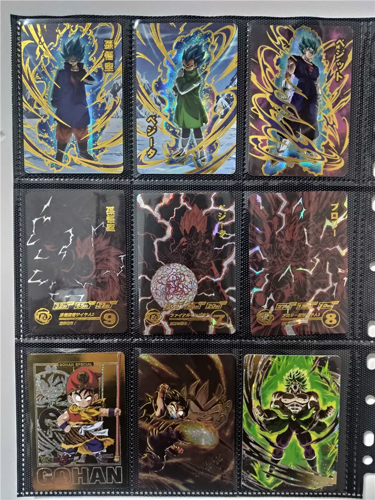 9 шт./компл. супер Dragon Ball Z бронзового цвета героев карточной ультра инстинкт персонажи Гоку, Веджета, игровая коллекция карт - Цвет: 9pcs Gauze Flash