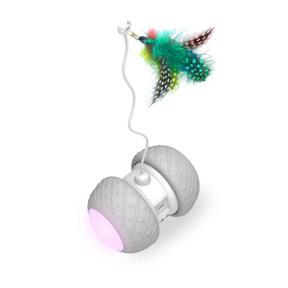 

P03 Automatic Pet Cat Toy Funny Cat Stick 620mAh Silicone Two-wheel Drive USB Car Toy Interactive LED Colorful Light