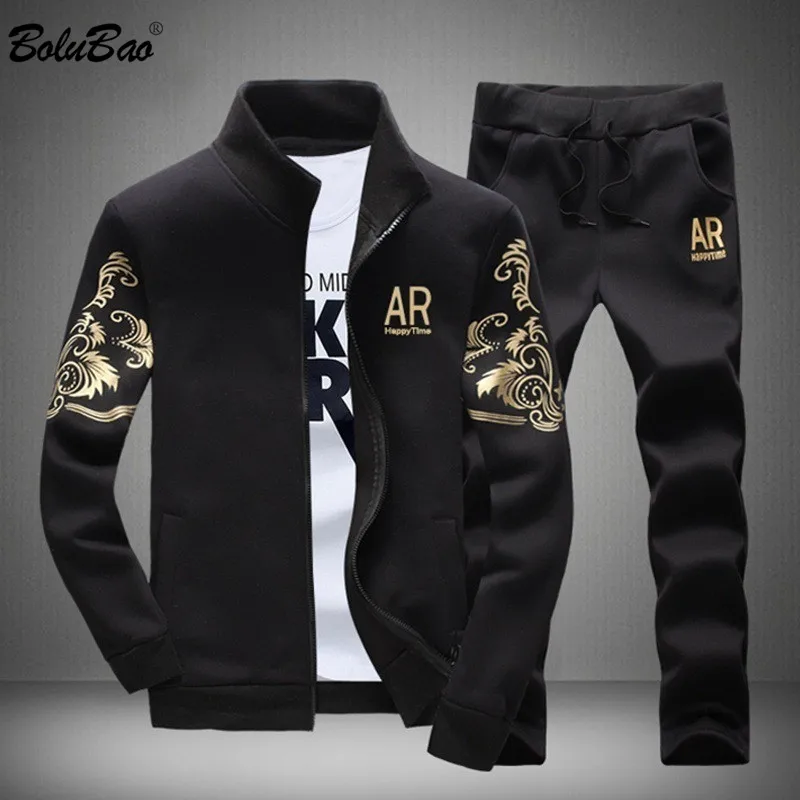 

BOLUBAO Brand Men Casual Sets Autumn New Men's Jacket + Pants Tracksuit Fashion Print Sportswear Zipper Suit Male