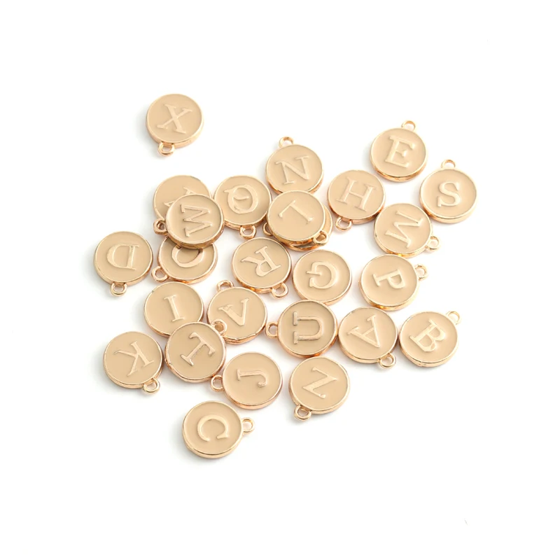 New 12*14mm A-Z Letter Charms Enamel Charms Alphabet Initial Letter Handmade Pendant For Diy Bracelet Jewelry Making Wholesale