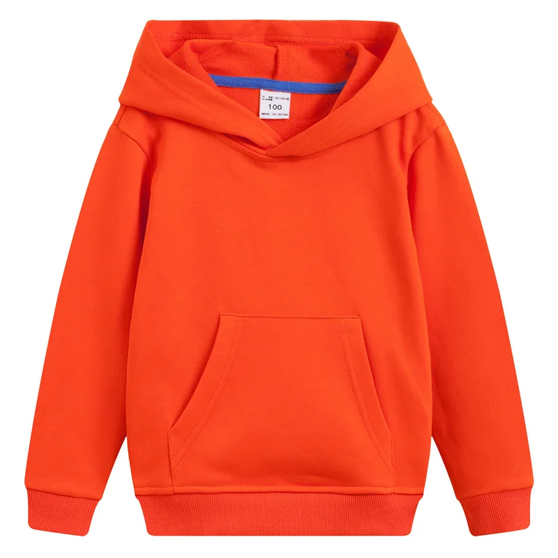 DE PEACH Autumn Winter Cotton Kids Girls Boys Hoodies Outerwear Teenager Children Hooded Pullover S