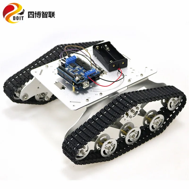 

SZDOIT WIFI Control Metal RC Robot Tank Chassis Kit ESPduino V1 Control kit with Off-road Tracked Vehicle Motors DIY for Arduino