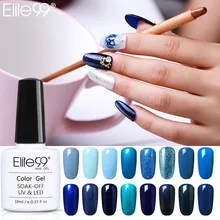 Elite99, синий гель для ногтей, светодиодный Гель-лак для ногтей, Гибридный гель, верхнее Базовое покрытие, полигель, УФ-лампа, гель, синий блеск, инструменты для дизайна ногтей