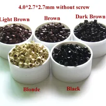 Алюминиевые микро бусины 4,0*2,7 мм 500 шт микро кольцо с жемчужинами/звенья/трубы для наращивания волос с I-tip Наращивание волос LZH0051