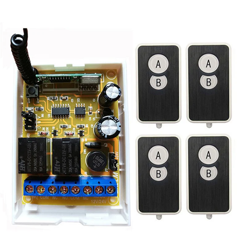 DC12V DC24V 2 канала 2CH 10A радио управление Лер RF беспроводной Реле дистанционное