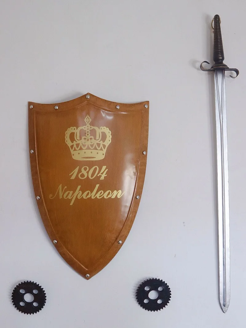 Medieval Roman iron shield wall hanging sword decoration bar ktv Internet bar wall pendant shooting props