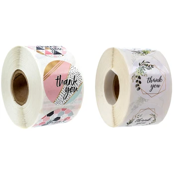 

1000Pcs Geometric Modern "Thank You" Stickers- 500Pcs 4 Different Design & 500Pcs 8 Different Design