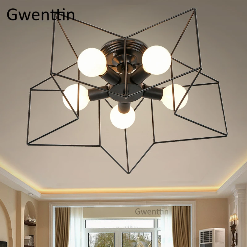 Nordic Star Ceiling Lights Modern Led Iron Lamp Living Room Bedroom Kitchen Lighting Fixtures Home Loft Industrial Decor | Лампы и