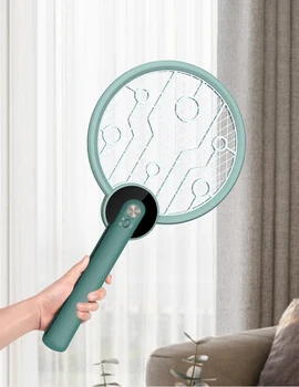 

2in1 Foldable Electric Mosquito Swatter Mosquito Killer Lamp Household Anti Mosquito Bug Zapper Racket Fly Swatter