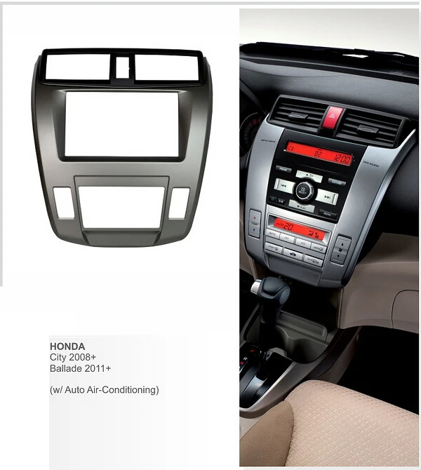 Двойной Din автомобильный набор для крепления приборной панели для Honda City 2009+, баллада 2011+ руководство AC Стерео DVD CD панель Лицевая панель рамка фасции