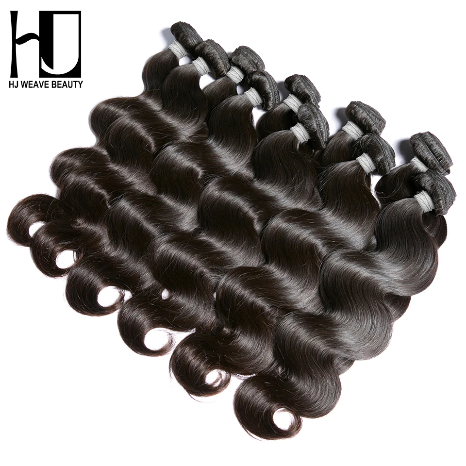 [HJ Weave Beauty] OneCut Hair 10PCS/ Lot 8-30inch P Brazilian Hair Weave Bundles Body Wave Remy Hair Extension Natural Color