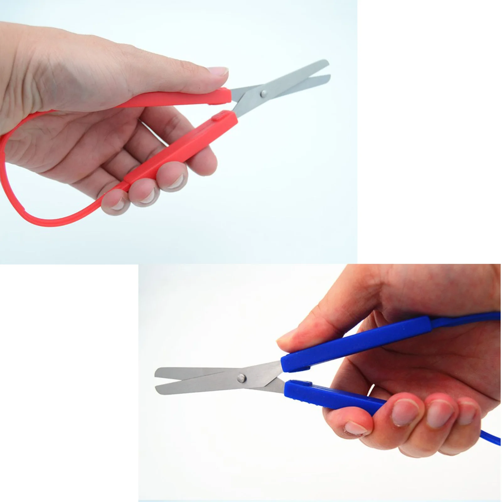 Петлевые ножницы для детей и подростков, поддержка правой и левой стороны, маленькие, легко открывающиеся сжимаемые ручки, Адаптивная резка для маленьких рук