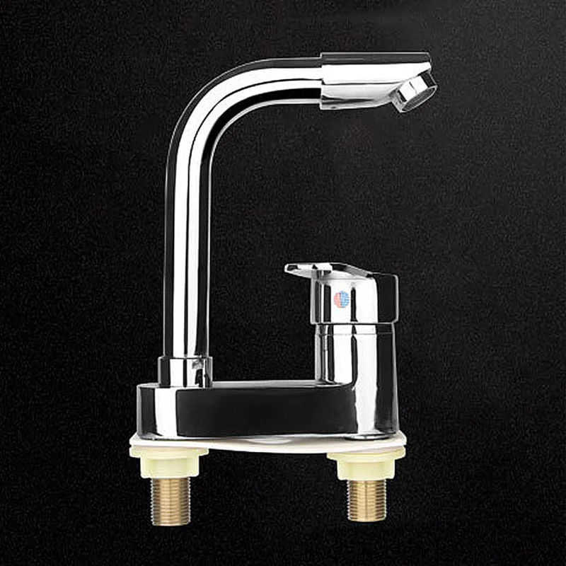 Home Faucet Single Handles Hot & Cold Basin Sink Kitchen Mixer Tap Zinc Alloy