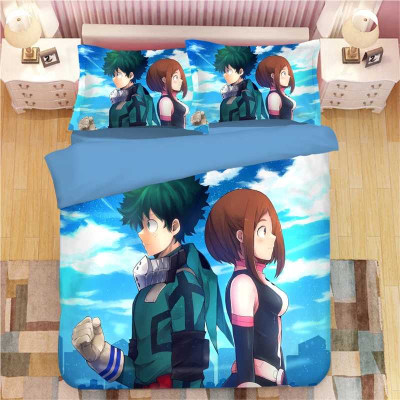 My Hero Academia All Might Bedding Set Duvet Covers Pillowcases Anime One for All Comforter Bedding Sets Bed Linen Bedclothes