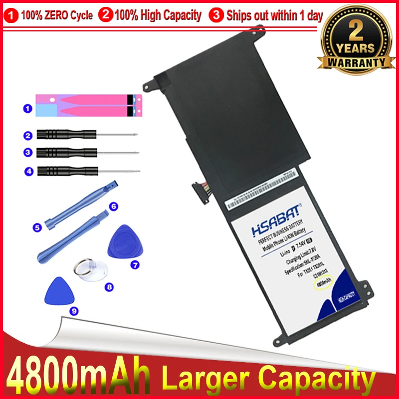 HSABAT 0 Cycle 4800mAh C21N1313 Аккумулятор для ноутбука Asus Transformer Book Trio TX201 TX201L TX201LA аккумулятор