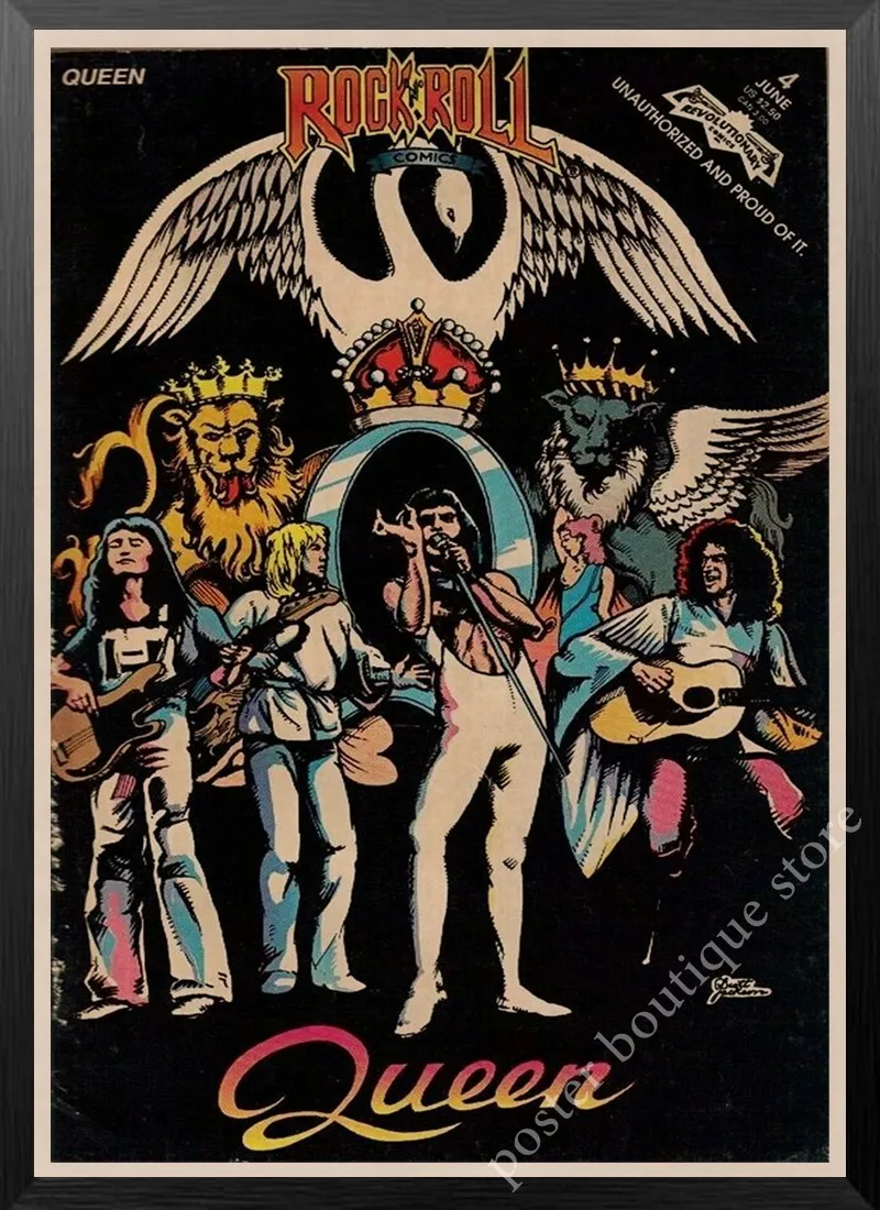22 Queen Band музыкальный плакат на крафт-бумаге Фредди Меркьюри, Brian мая винтажная Высококачественная декоративная роспись стены стикер - Цвет: 22