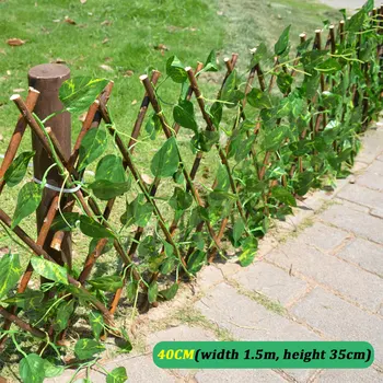 

Simulation Fence Greenery Walls UV Protection Garden Decor Expanding Wooden With Leaves Telescopic Trellis Balcony Backyard