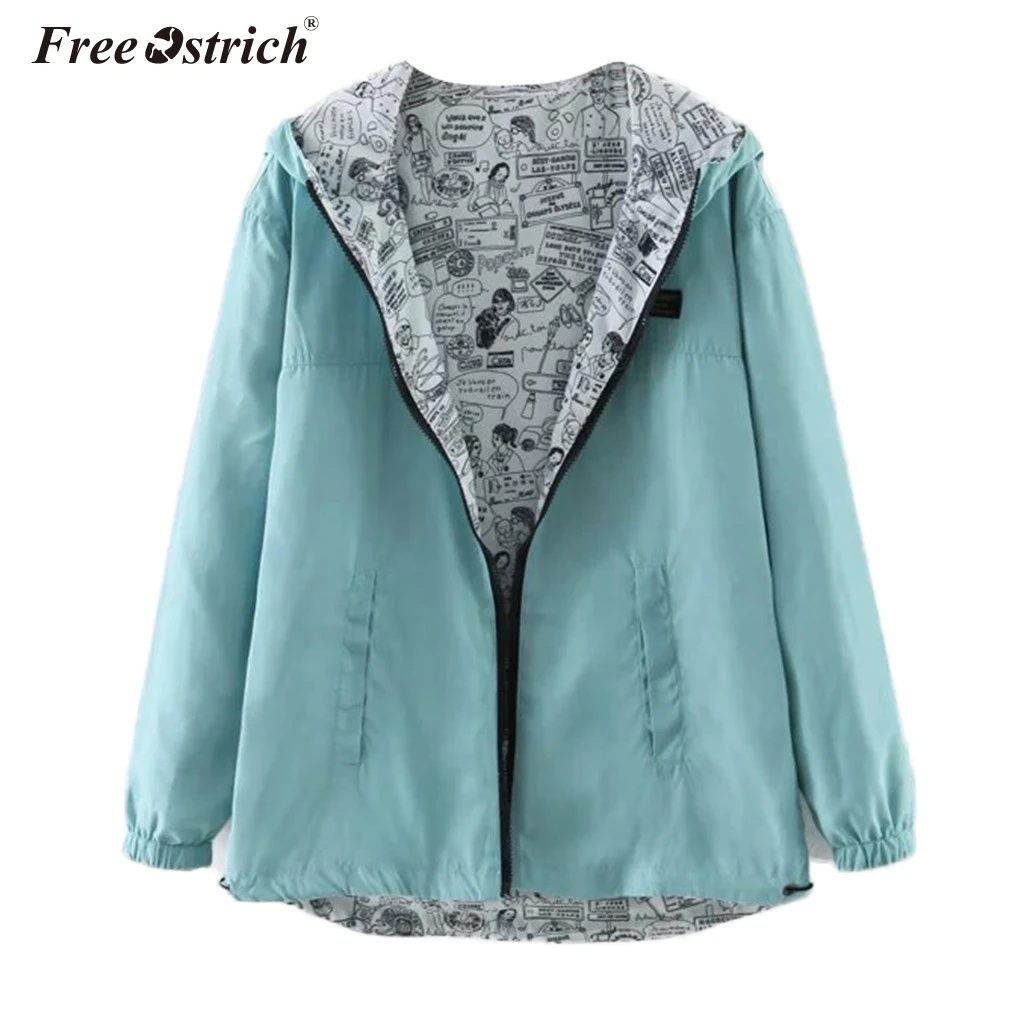 

Free Ostrich Women Windbreaker Jacket Female Multicolor Patchwork Hooded Jacket Basic Jackets Color Block Coats For Women N30