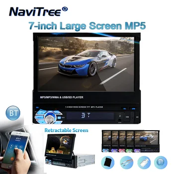 

One din Car radio MP5 Player Multimedia car audio stereo Bluetooth 7" HD Retractable universal Autoradio AUX-IN /FM USB SD