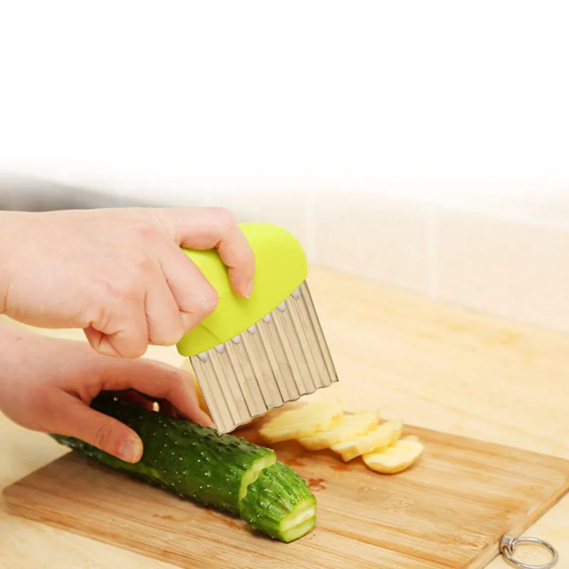 Stainless Steel Vegetable Carrot Wavy Cutter Slicer Potato Chips Corrugated Knife Kitchen wrinkled French Fries Kitchen Gadgets vegetable cutter