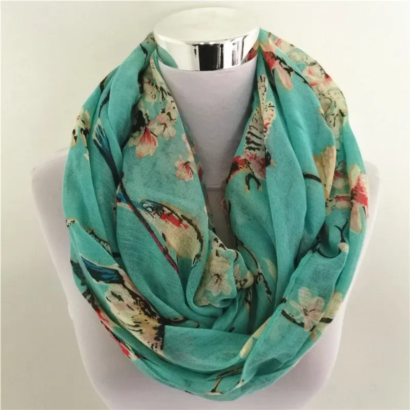 infinity scarf 02 Новинка, снуд из вискозы с принтом «сорока Птица», «исек», «сarp», «горячий цветок», шарф «бесконечность», весенние обертывания, популярный шарф с кольцом для женщин - Цвет: infinity scarf 02