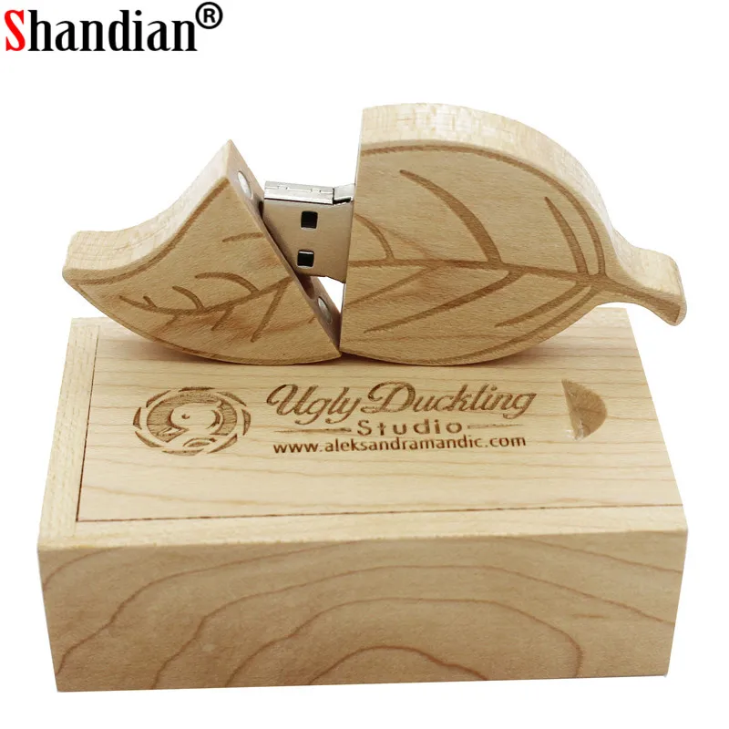 SHANDIAN Бесплатная логотип листья деревьев флеш диск USB 2 0 4GB/8GB/16GB/32GB/64GB 128GB флэш