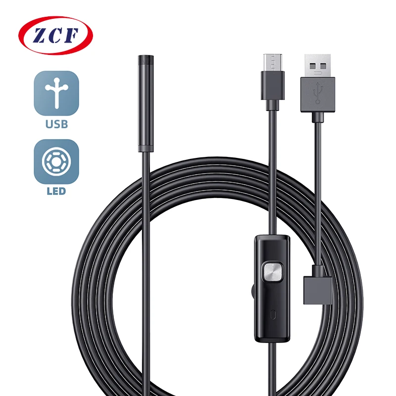 Cámara endoscópica AN97, lente de 7MM/5,5 MM, USB, Android, IP67, impermeable, Micro boroscopio de inspección USB, para teléfonos Android y PC