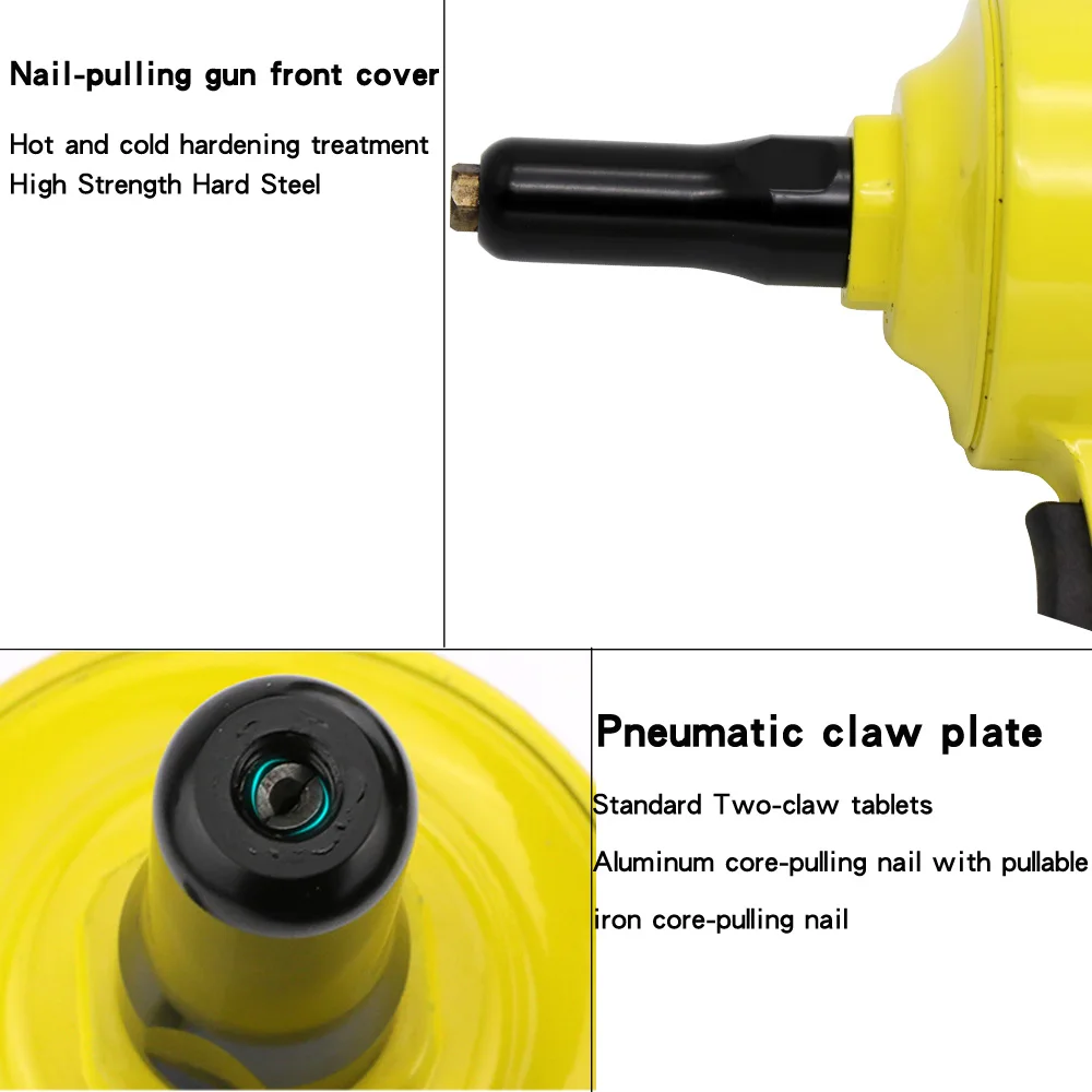 Pneumatic Air Blind Rivet Gun With 40 Pcs Nail Automatic POP Riveters Riveting Tool for 2.4mm 3.2mm 4.2mm 4.8mm