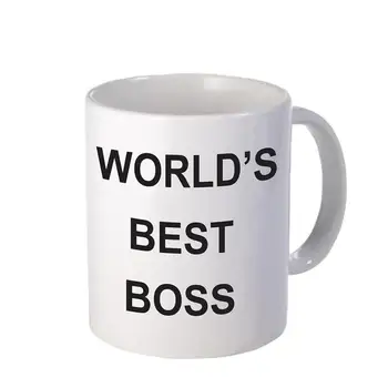 

350ml Ceramic Mug Unique Worlds Best Boss Dunder Mifflin Tea Mug Coffee Cup For Drinks Milk Coffee Different On Both Sides