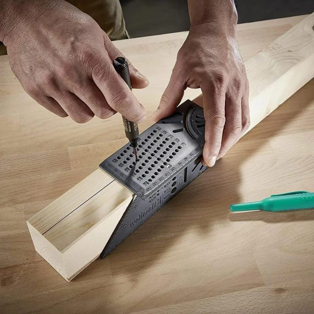 

Woodworking 3D Mitre Angle Measuring Square Size Measure Tool Ruler 45 90 Carpenter Tools Gauge Marking Tools Angle Ruler